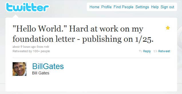 Bill Gates First Tweets