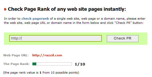 Razzil Page Rank updated